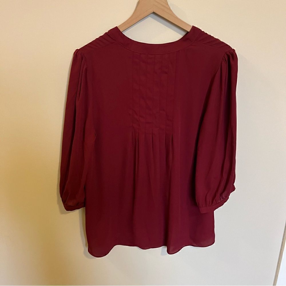 Everly Merlot button front blouse - Picture 4 of 10